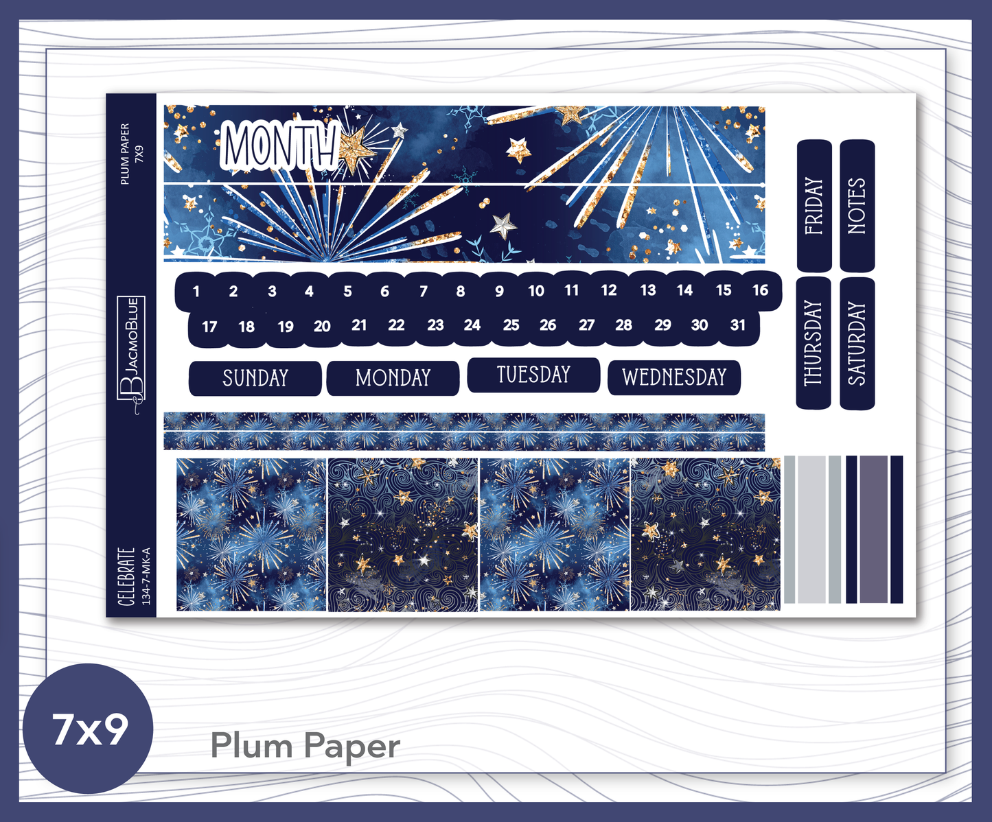 134 Plum Paper Planner 7x9 Monthly Kit - Sheet A