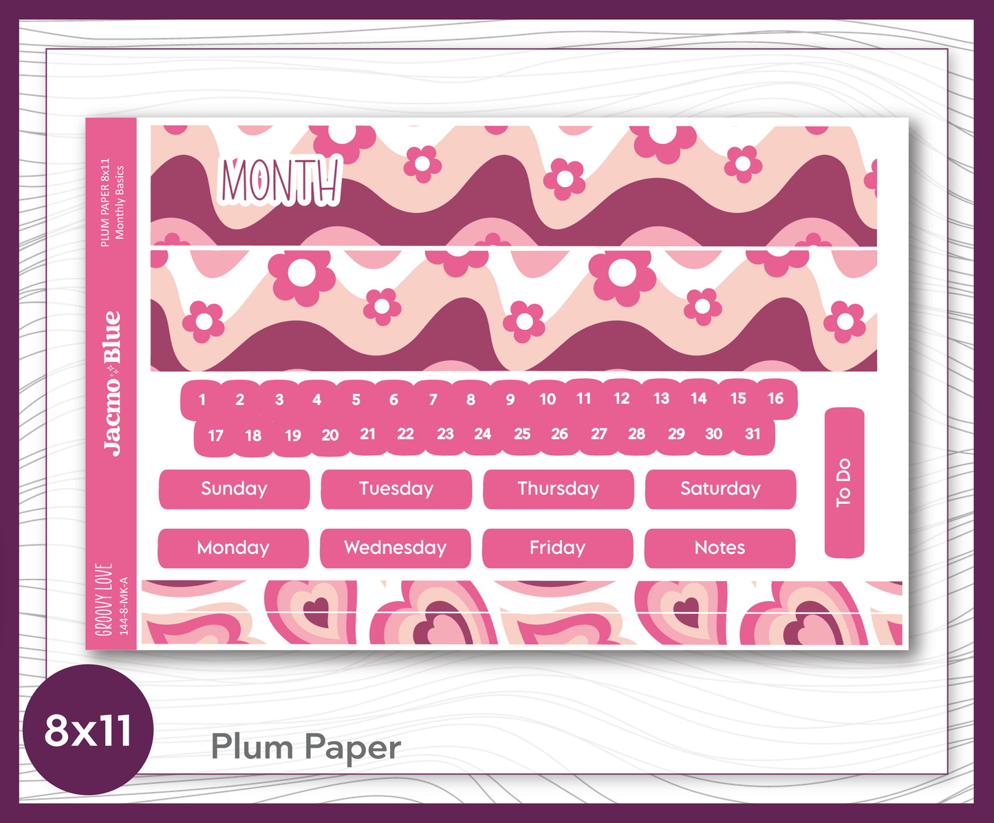 144 Plum Paper Monthly Kit  8x11 - Full Kit