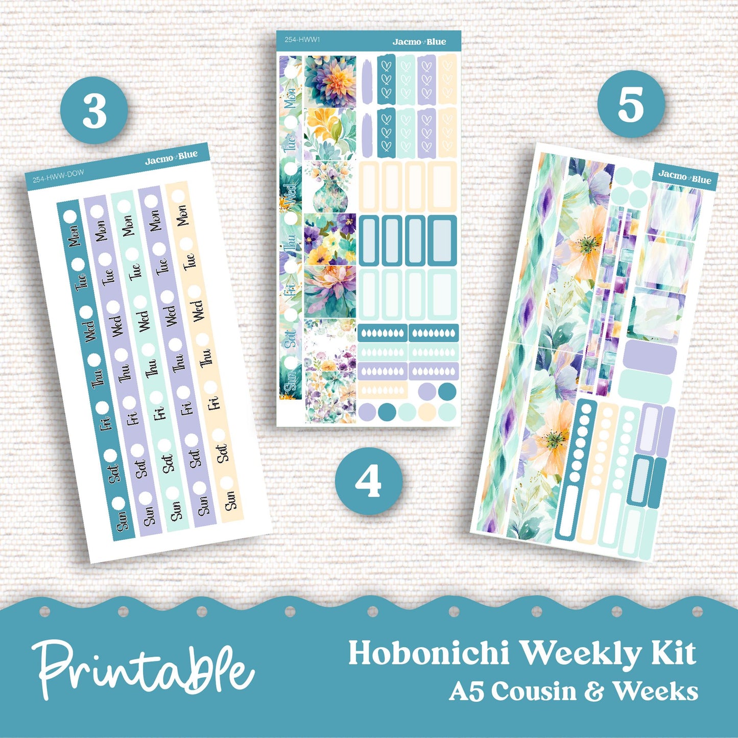 PRINTABLE Hobonichi Weekly Sticker Kit Cousin & Weeks Planner Stickers - Silhouette Cricut Transparent PNG Files 240 Outrageous