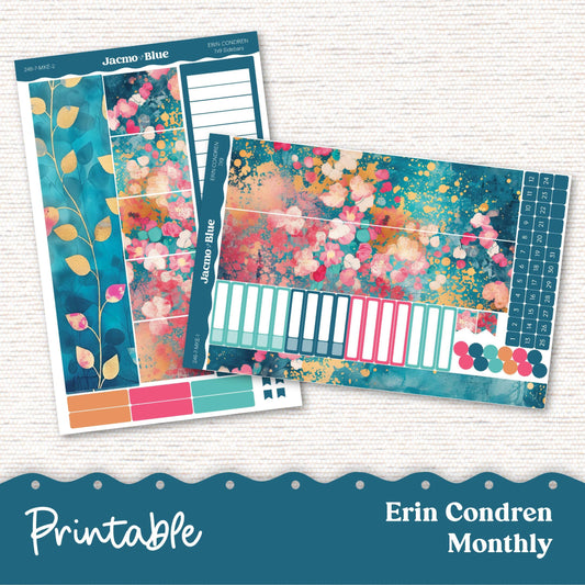 Erin Condren PRINTABLE Monthly Planner Stickers for 7x9 and A5 - Print and Cut Silhouette and Cricut - 246P