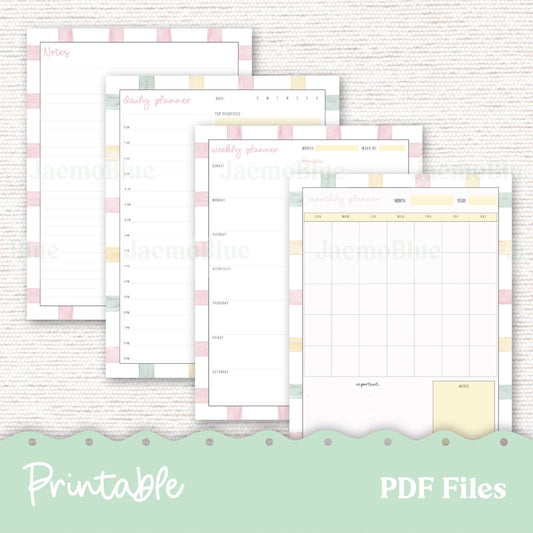 PRINTABLE Planner Bundle - Monthly, Weekly, Daily, Notes Journaling 255P PDF Download GoodNotes - Digital Planner