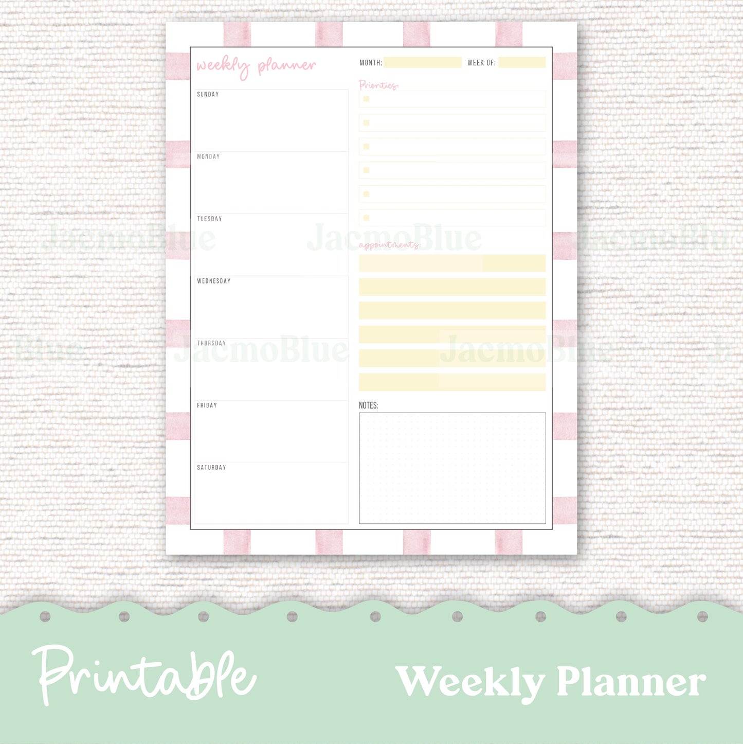 PRINTABLE Planner Bundle - Monthly, Weekly, Daily, Notes Journaling 255P PDF Download GoodNotes - Digital Planner