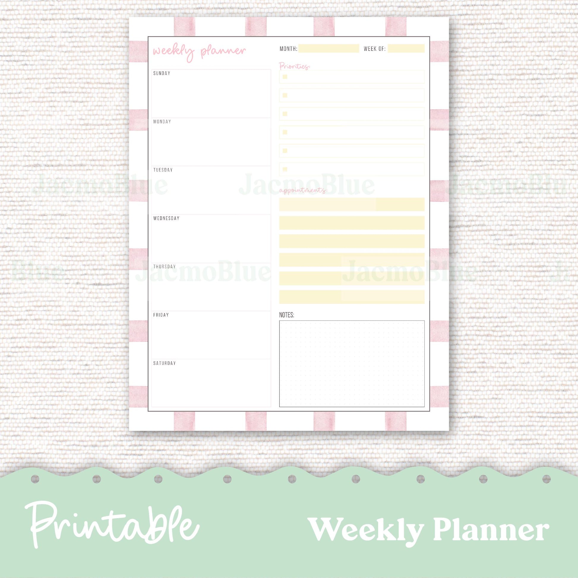 PRINTABLE Planner Bundle - Monthly, Weekly, Daily, Notes Journaling 255P PDF Download GoodNotes - Digital Planner
