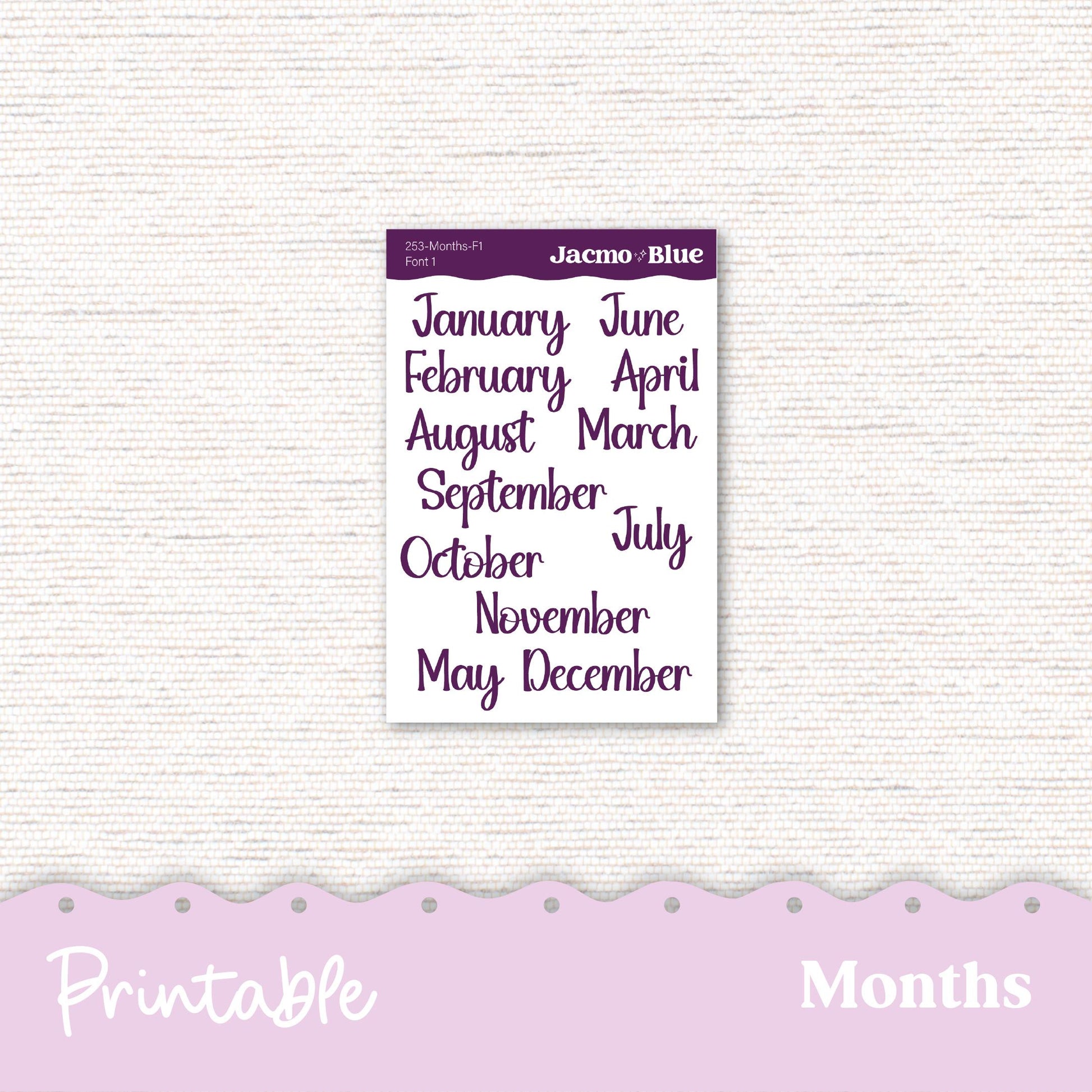Plum Paper Planner PRINTABLE Monthly Stickers 8x11 7x9 A5 Print and Cut - 253P Glassy Flowers
