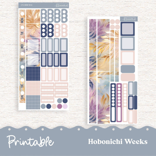 PRINTABLE Hobonichi Weeks Weekly Sticker Kit Planner Stickers - Silhouette Cricut Transparent PNG Files 172P Fantasy Floral
