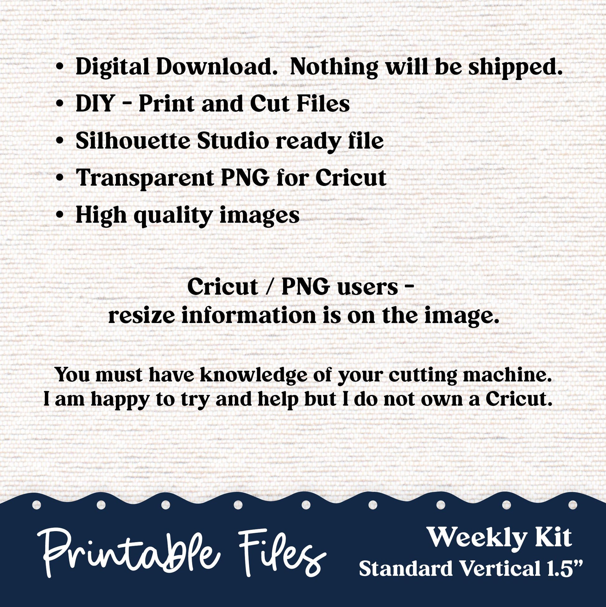 PRINTABLE Hobonichi Cousin Weekly Sticker Kit Cousin Planner Stickers - Silhouette Cricut Transparent PNG Files 176P Vintage Kimono