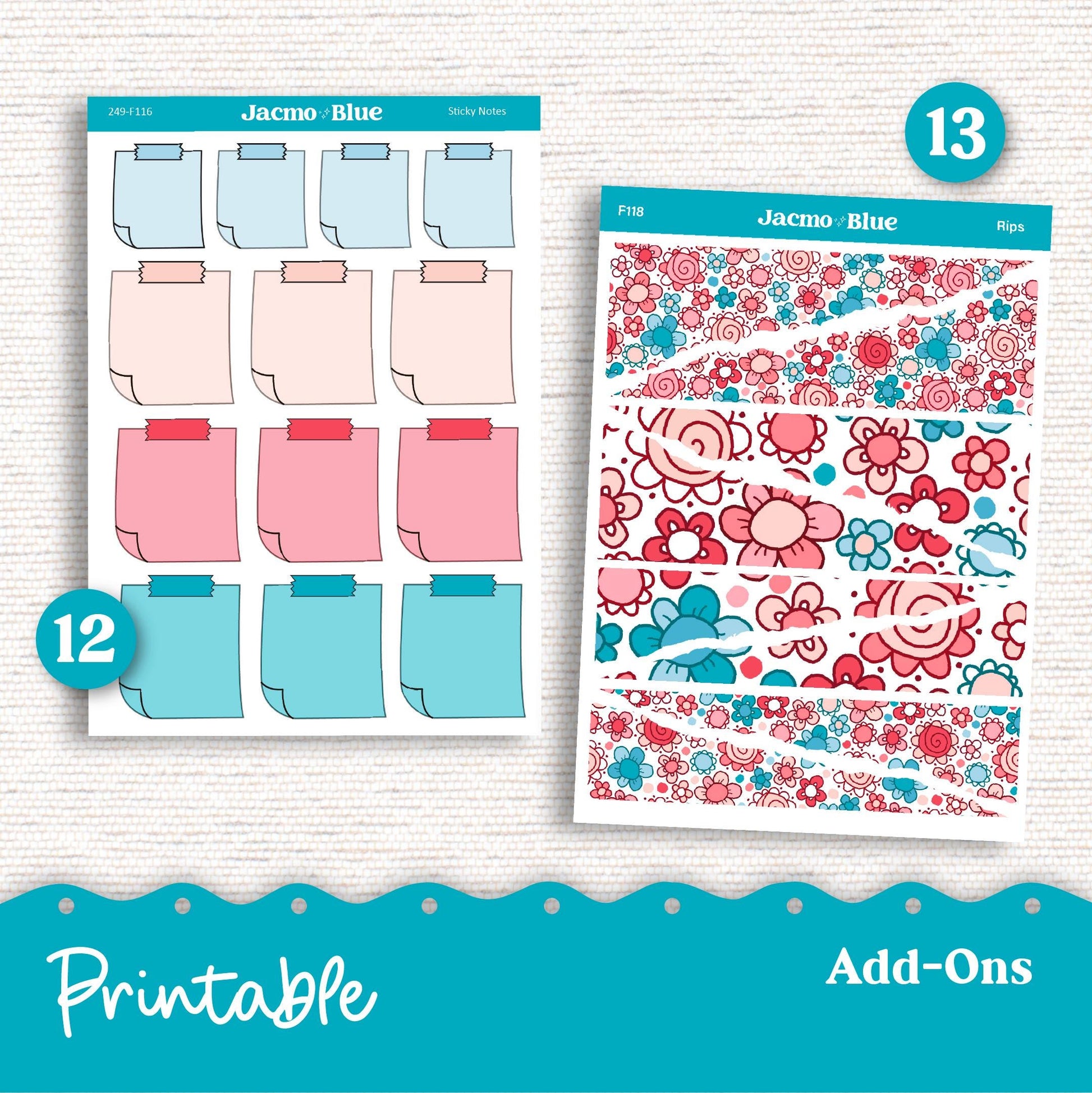 249P PRINTABLE Standard Weekly Sticker Kit Vertical Planner Stickers Erin Condren - Silhouette Cricut Doodle July Red White Blue