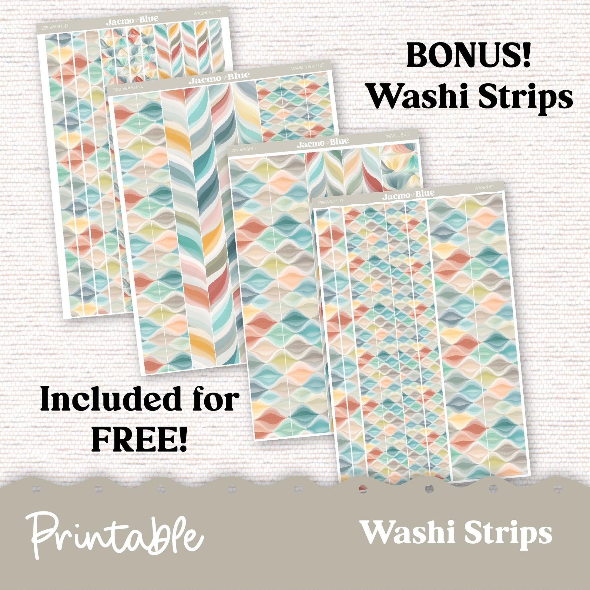 259P PRINTABLE Monthly Planner Stickers for Hobonichi Cousin A5 - Print and Cut Silhouette and Cricut - Southwestern Zen