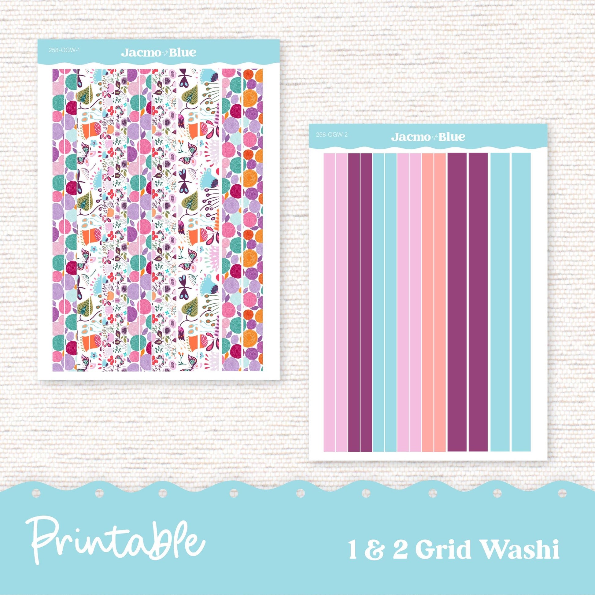 PRINTABLE Hobonichi Weekly Sticker Kit Cousin & Weeks Planner Stickers - Silhouette Cricut Transparent PNG Files 258P Lavender Doodle