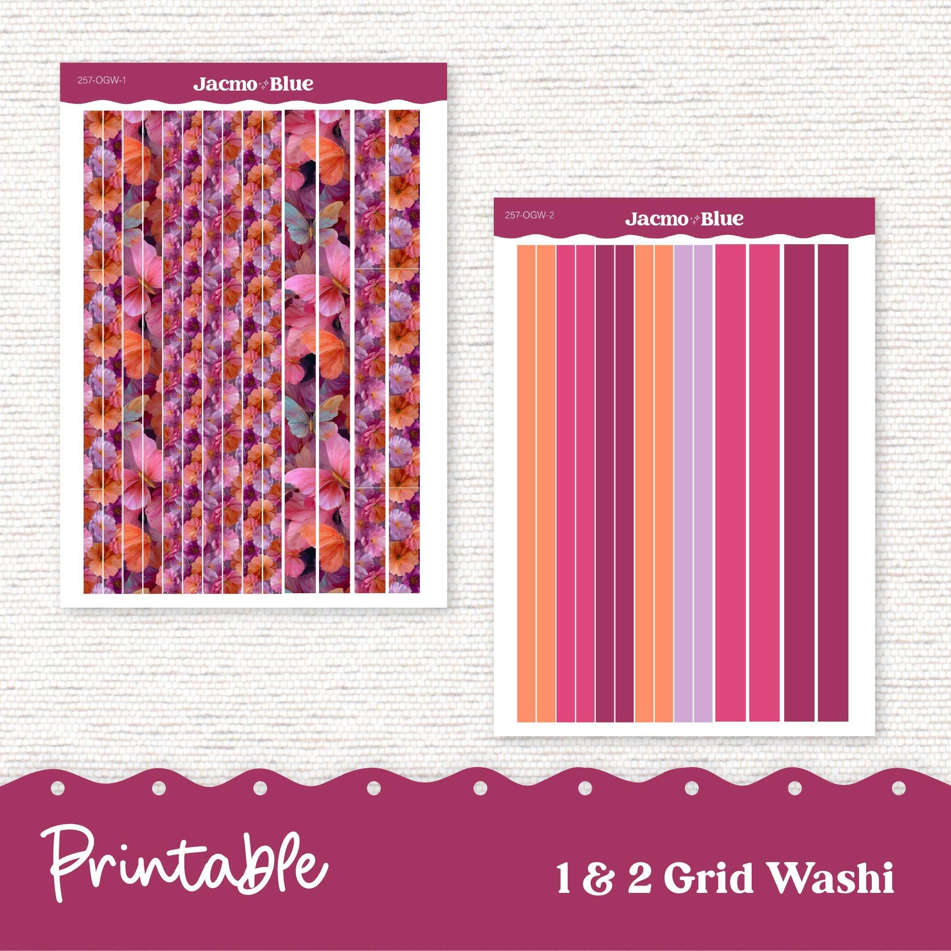 257P PRINTABLE Weekly Sticker Kit Vertical Planner Stickers Erin Condren - Silhouette Cricut Weekly Stickers 1.5" columns Bright Butterflies