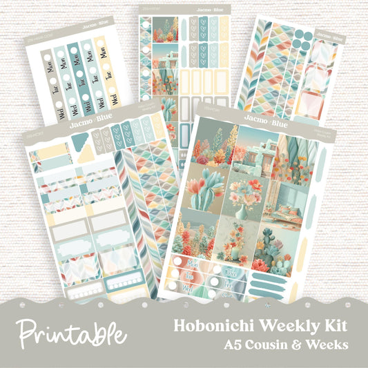 PRINTABLE Hobonichi Weekly Sticker Kit Cousin & Weeks Planner Stickers - Silhouette Cricut Transparent PNG Files 259P Southwestern Zen