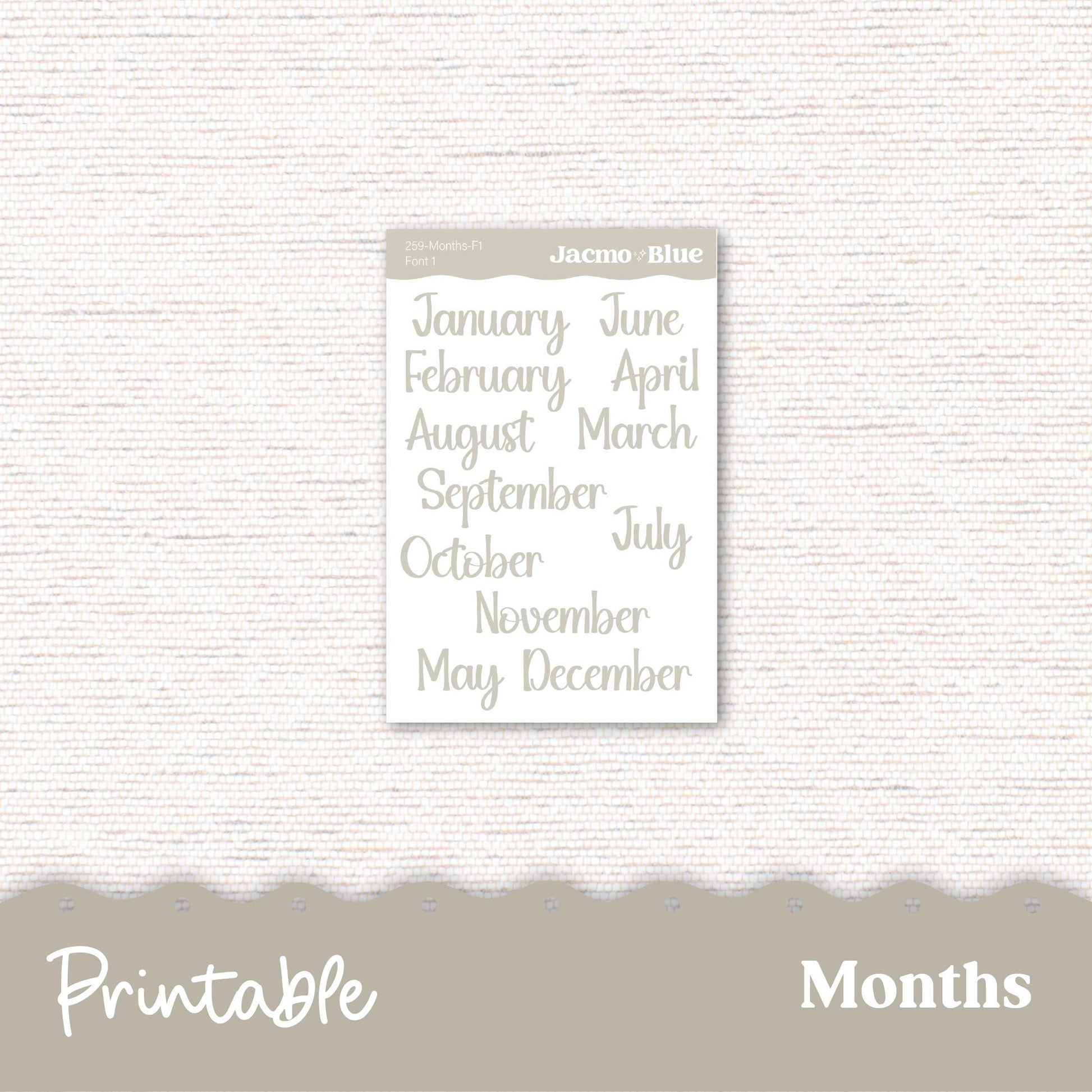 259P PRINTABLE Monthly Planner Stickers for Hobonichi Cousin A5 - Print and Cut Silhouette and Cricut - Southwestern Zen