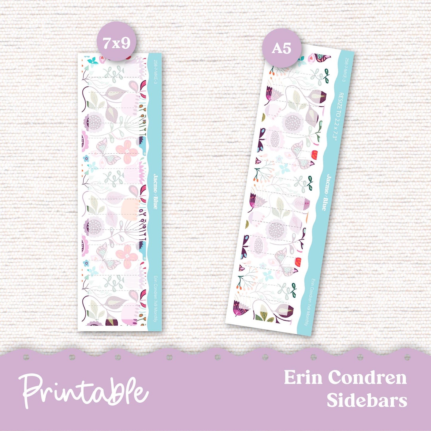 PRINTABLE Monthly Planner Stickers for Erin Condren 7x9 and A5 - Print and Cut Silhouette and Cricut - 258P Lavender Doodle