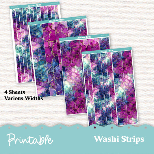 260P PRINTABLE Washi Strips Stickers Print and Cut Silhouette and Cricut - 260P Crackle