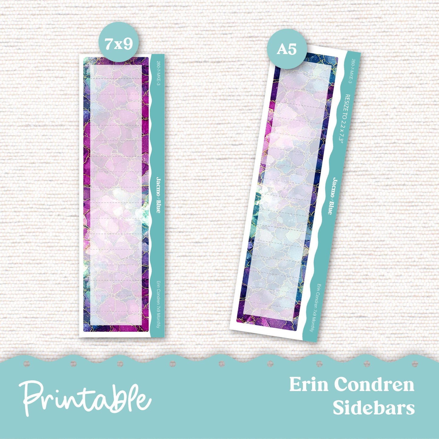 PRINTABLE Monthly Planner Stickers for Erin Condren 7x9 and A5 - Print and Cut Silhouette and Cricut - 260P Crackle