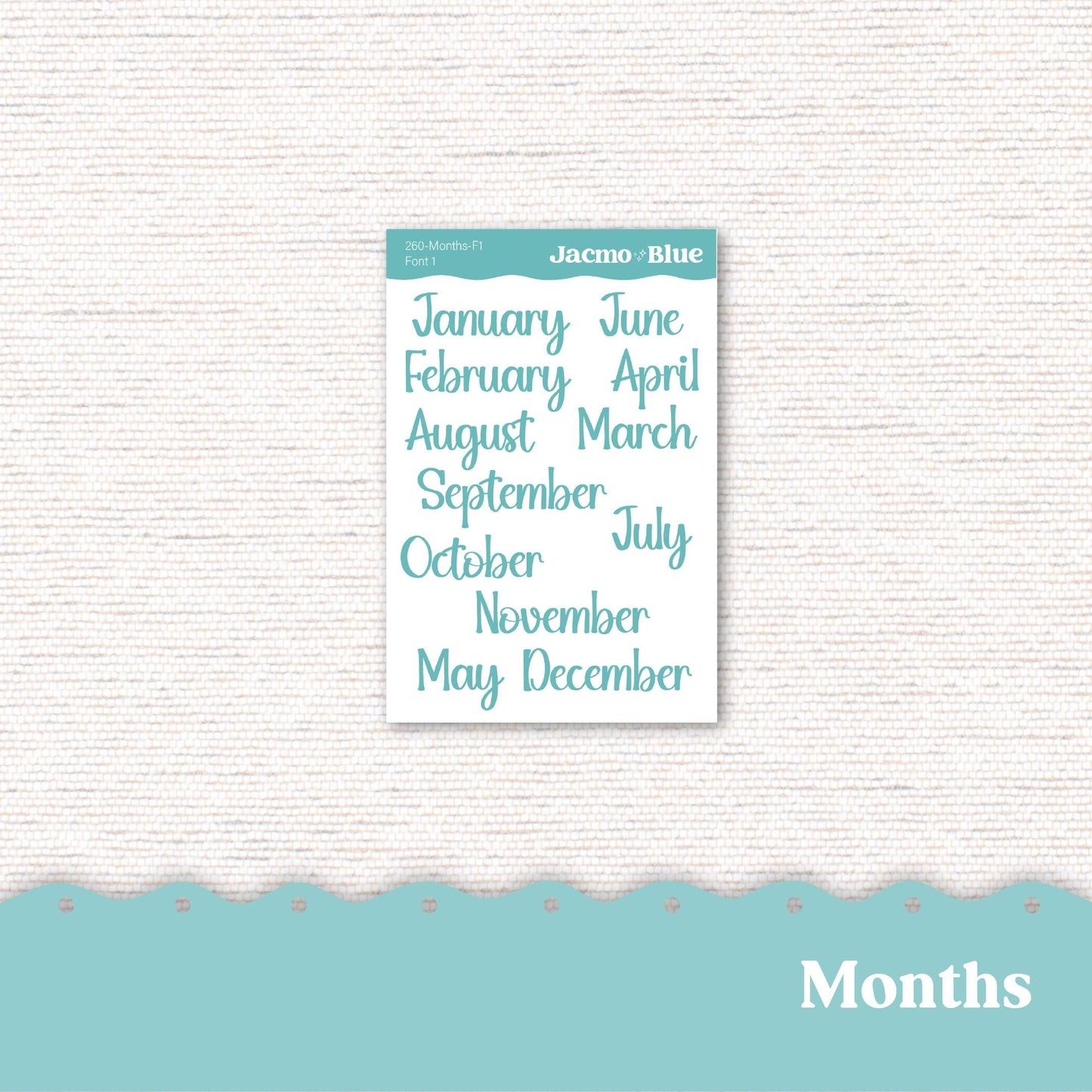 Hobonichi Cousin Monthly Planner Stickers Kit 260 Crackle