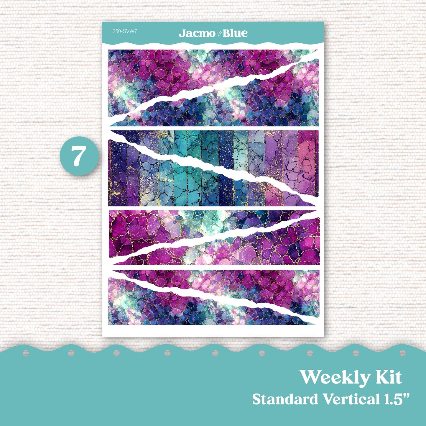 Weekly Planner Sticker Kit Vertical Planner Stickers Kit 260 Crackle Standard Vertical 1.5" Columns A5