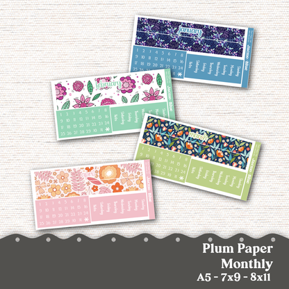 Mini Monthly Kits Plum Paper 2025 - A5 - 7x9 - 8x11 - 12 Month Bundle too