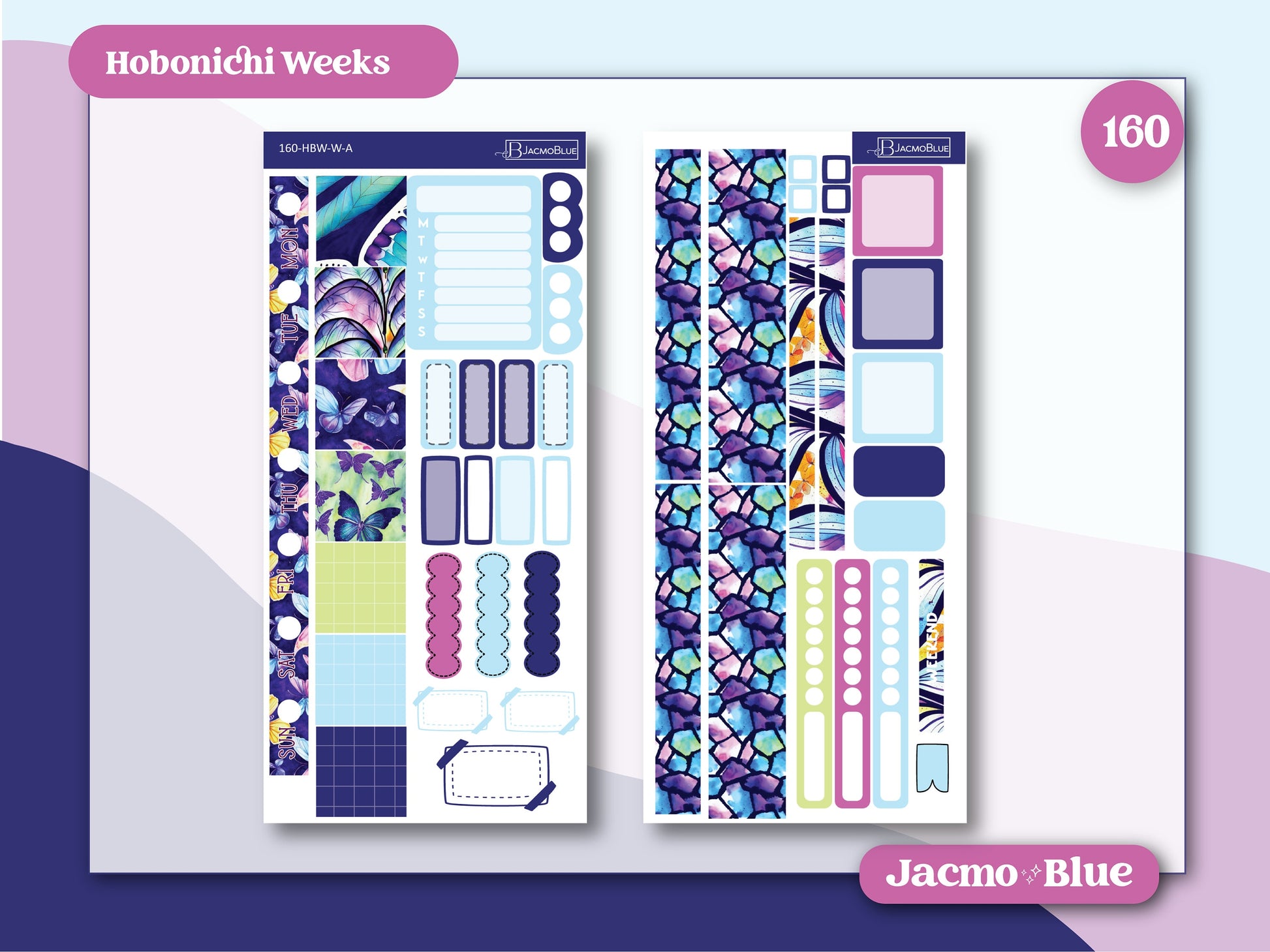 Hobonichi Weeks Weekly Sticker Kit 160 Butterfly Wings