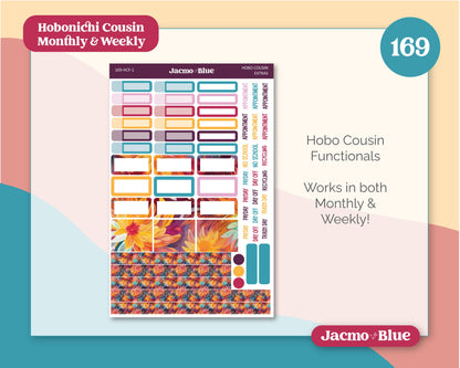 Fantasy Botanicals Hobonichi Cousin Monthly Planner Stickers Kit 169