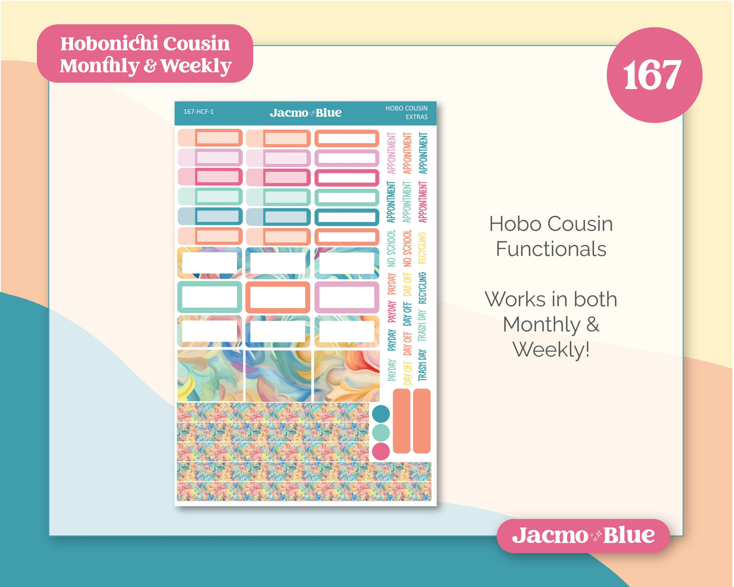 Fantasy Botanicals Hobonichi Cousin Monthly Planner Stickers Kit 167