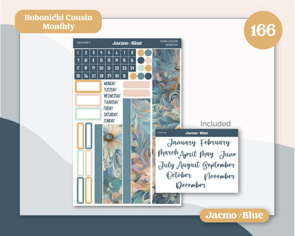 Fantasy Botanicals Hobonichi Cousin Monthly Planner Stickers Kit 166