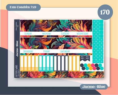 Erin Condren 7x9 Kit 170 Fantasy Botanicals Monthly Planner Sticker Kit