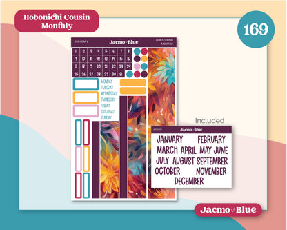 Fantasy Botanicals Hobonichi Cousin Monthly Planner Stickers Kit 169