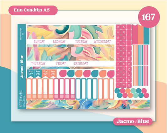 Erin Condren A5 Kit 167 Fantasy Botanicals Monthly Planner Sticker Kit