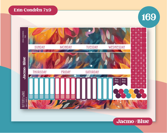 Erin Condren 7x9 Kit 169 Fantasy Botanicals Monthly Planner Sticker Kit