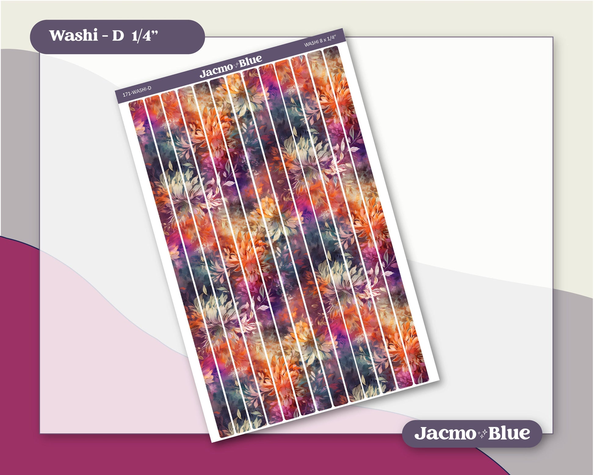 Washi Strips Stickers - 8 Inches Long - Kit 171 Dreamscapes