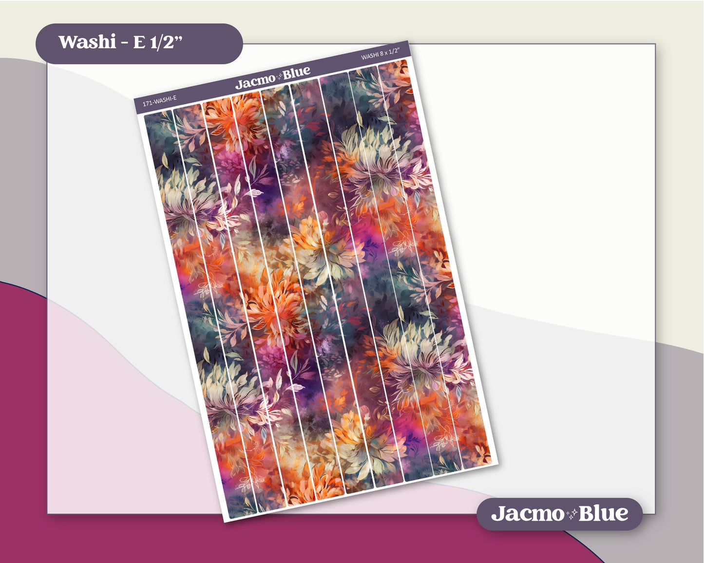 Washi Strips Stickers - 8 Inches Long - Kit 171 Dreamscapes