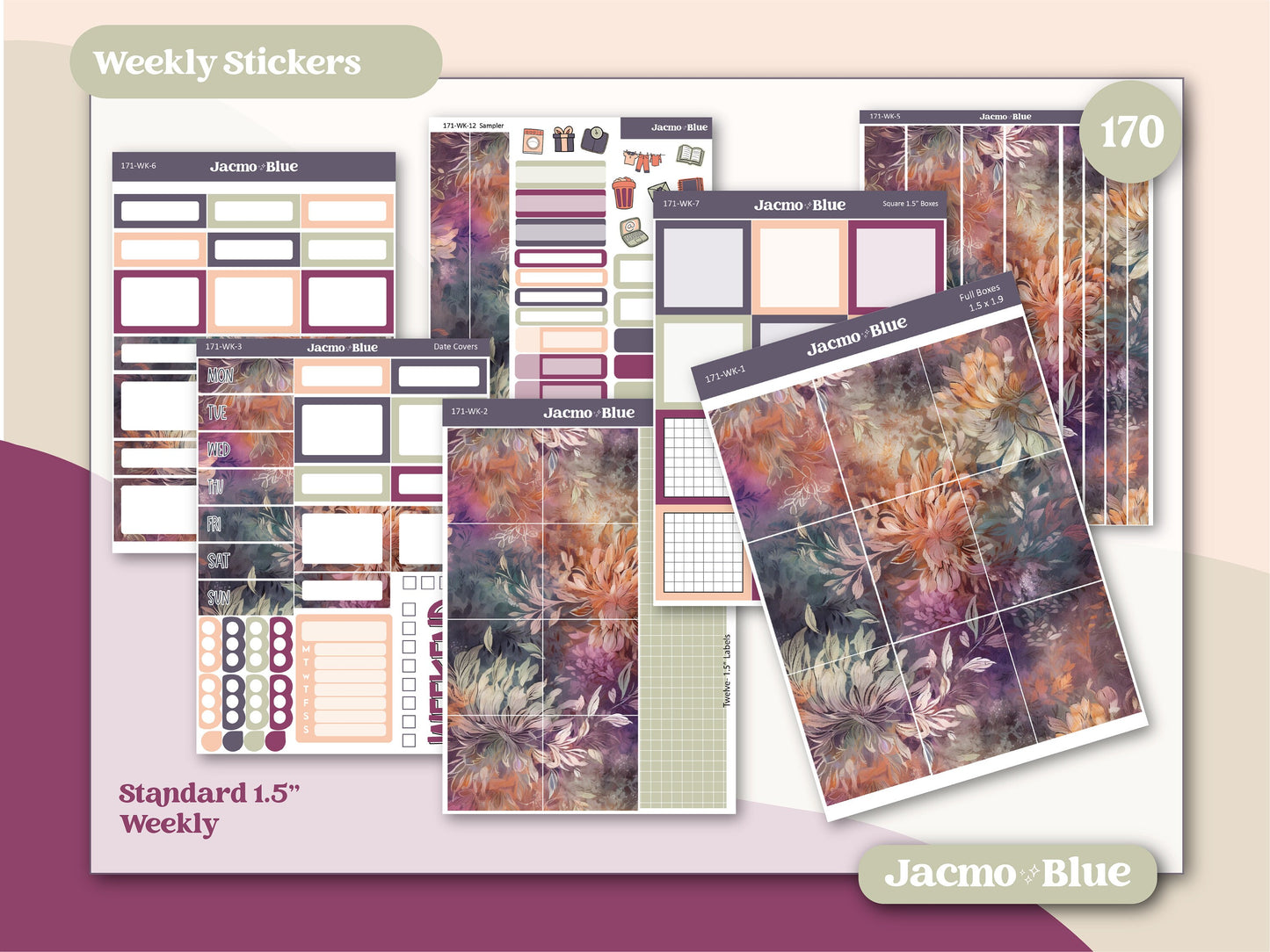 Dreamscapes Weekly Sticker Kit Vertical Planner Stickers Kit 171