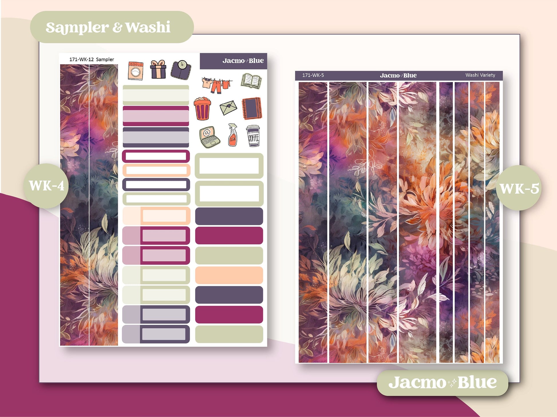 Dreamscapes Weekly Sticker Kit Vertical Planner Stickers Kit 171