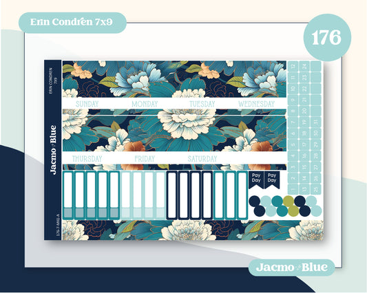 Erin Condren 7x9 Kit 176 Vintage Kimono Monthly Planner Sticker Kit