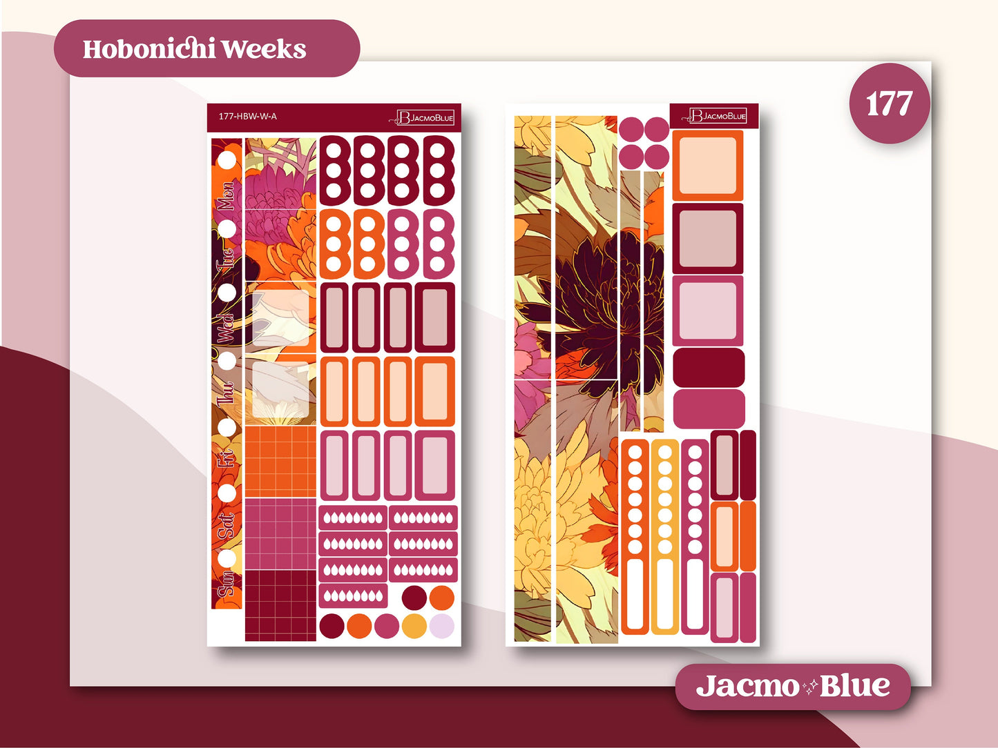 Vintage Kimono Hobonichi Weeks Weekly Sticker Kit 177