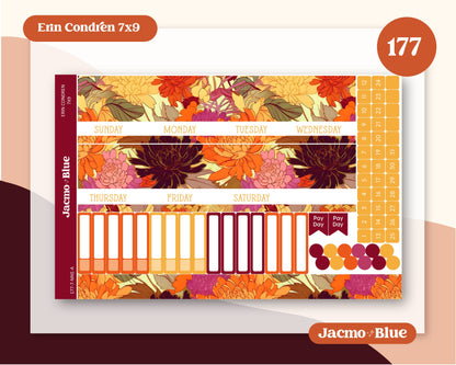 Erin Condren 7x9 Kit 177 Vintage Kimono Monthly Planner Sticker Kit