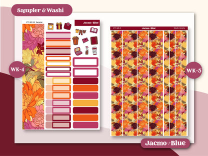 Vintage Kimono Weekly Sticker Kit Vertical Planner Stickers Kit 177