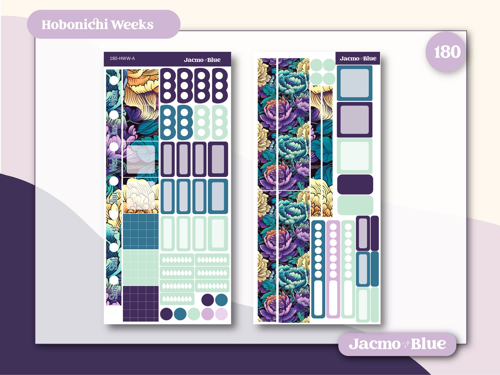 Vintage Kimono Hobonichi Weeks Weekly Sticker Kit 180