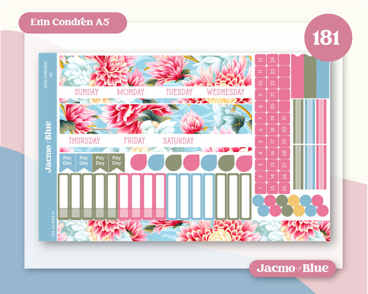 Erin Condren A5 Kit 181 Vintage Kimono Monthly Planner Sticker Kit