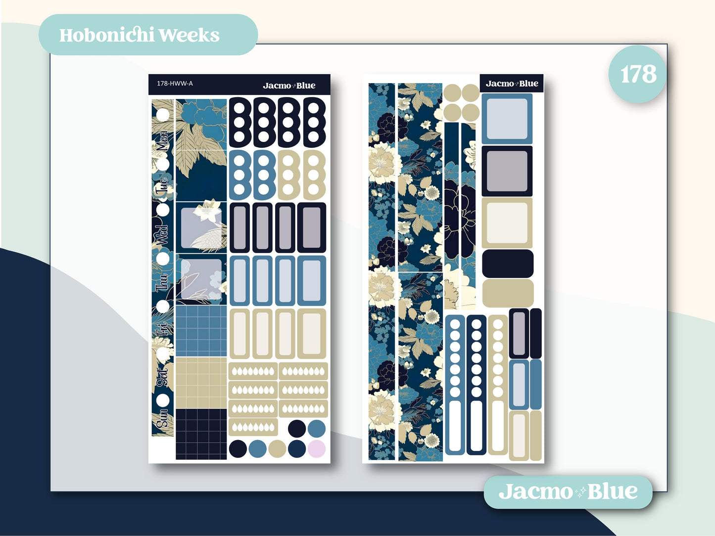 Vintage Kimono Hobonichi Weeks Weekly Sticker Kit 178