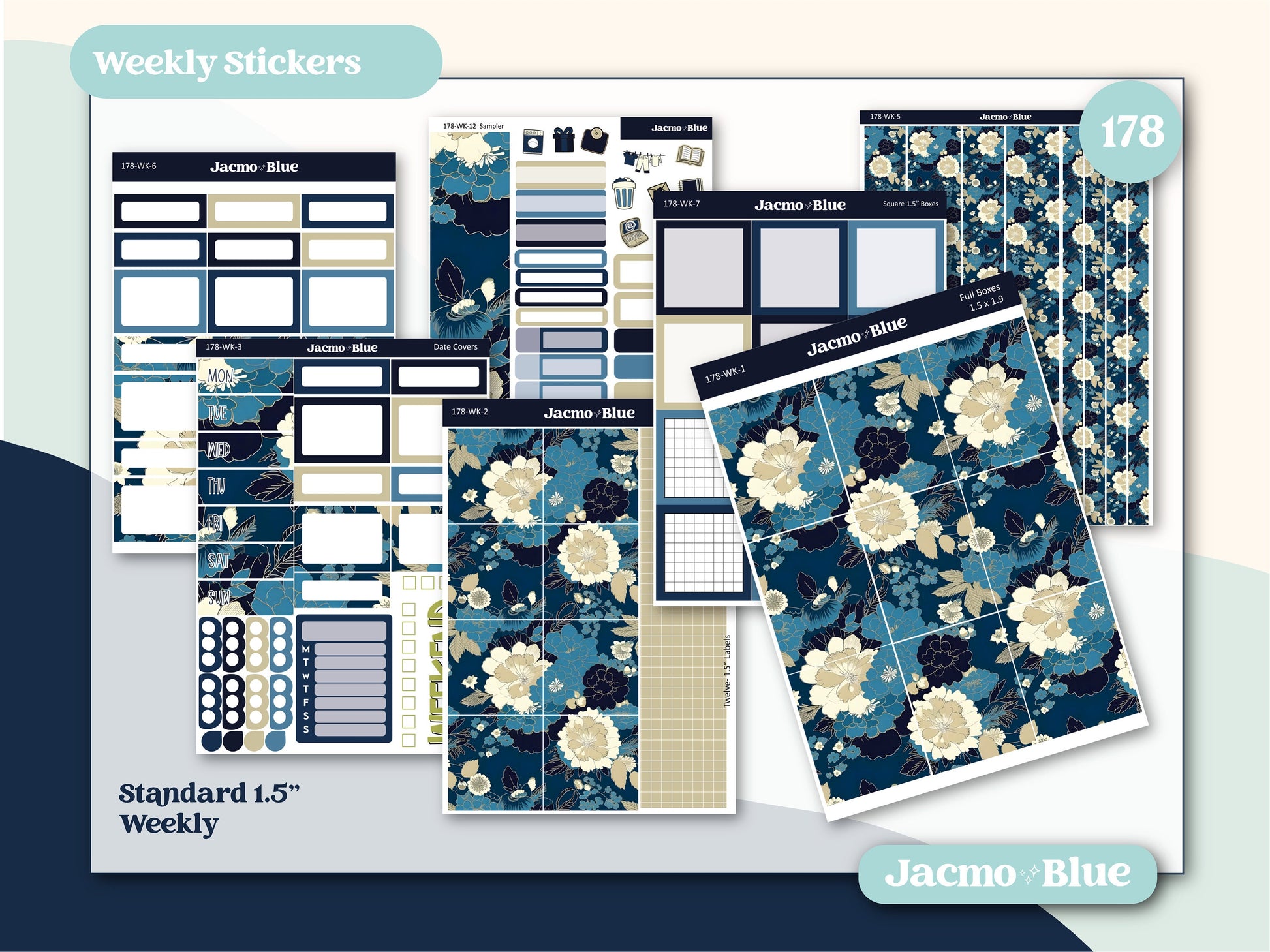 Vintage Kimono Weekly Sticker Kit Vertical Planner Stickers Kit 178