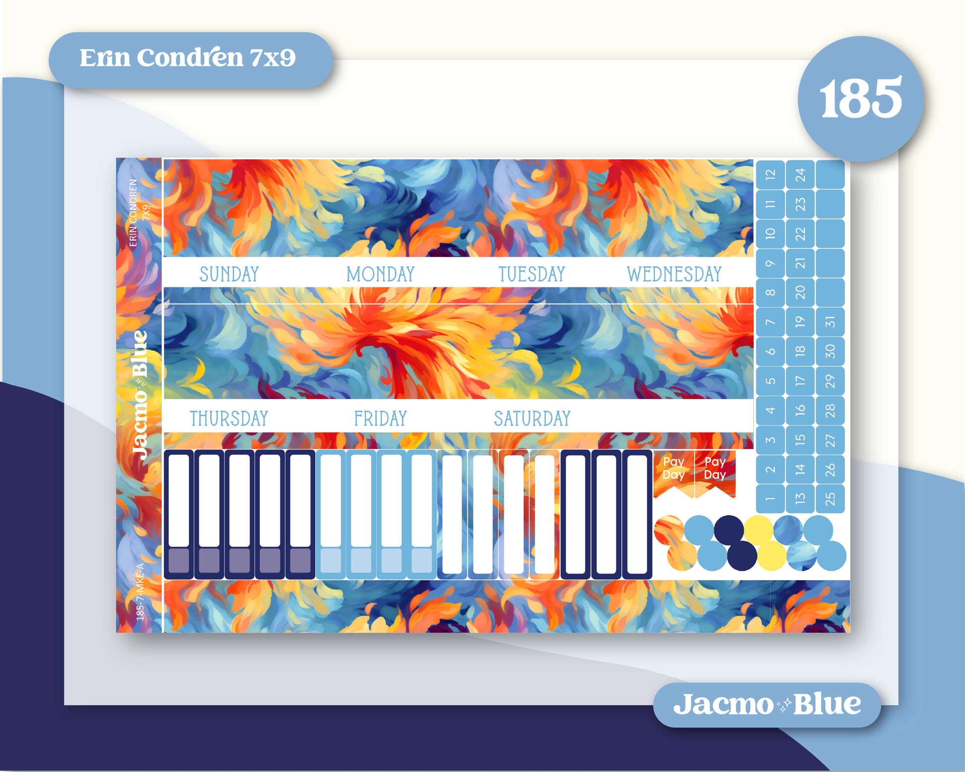 Erin Condren 7x9 Kit 185 Daydreams Monthly Planner Sticker Kit