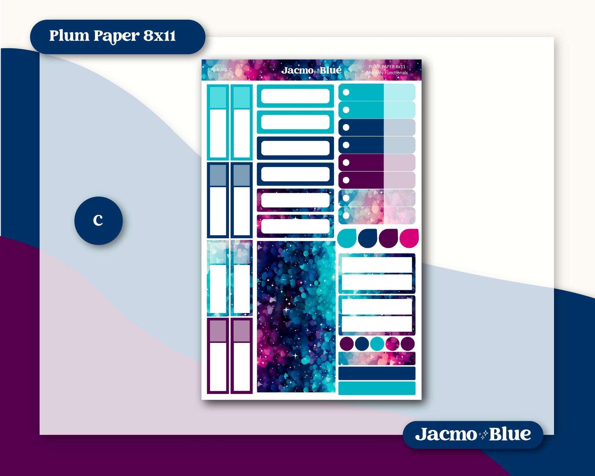 Plum Paper 8.5 x 11 Monthly Sticker Kit - Kit 191