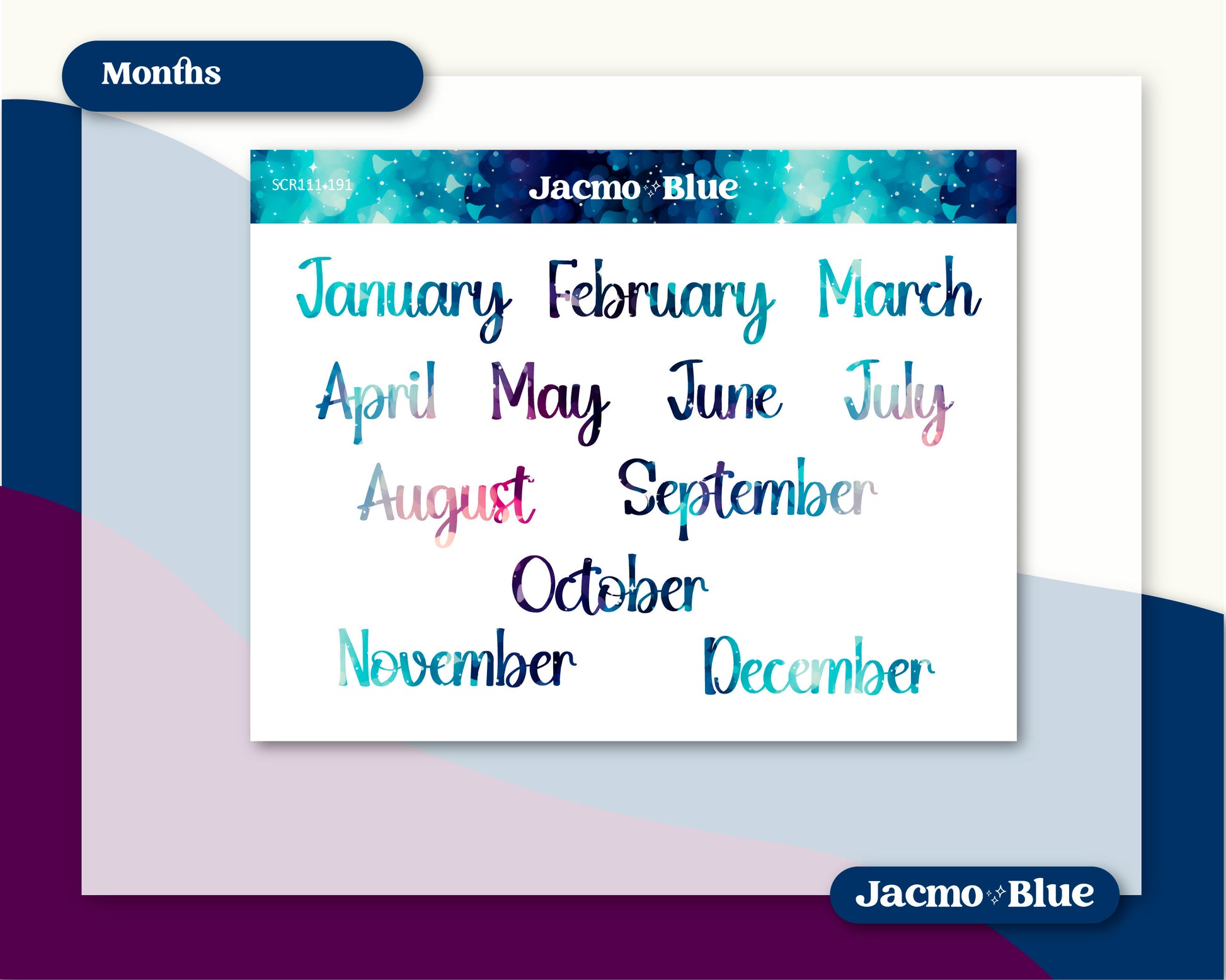 Plum Paper A5 Monthly Sticker - Kit 191 - Winter January