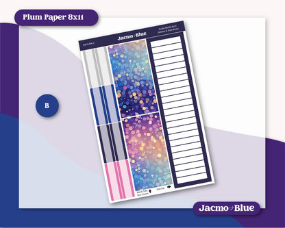 Plum Paper 8.5 x 11 Monthly Sticker Kit - Kit 200 Midnight Sparkles