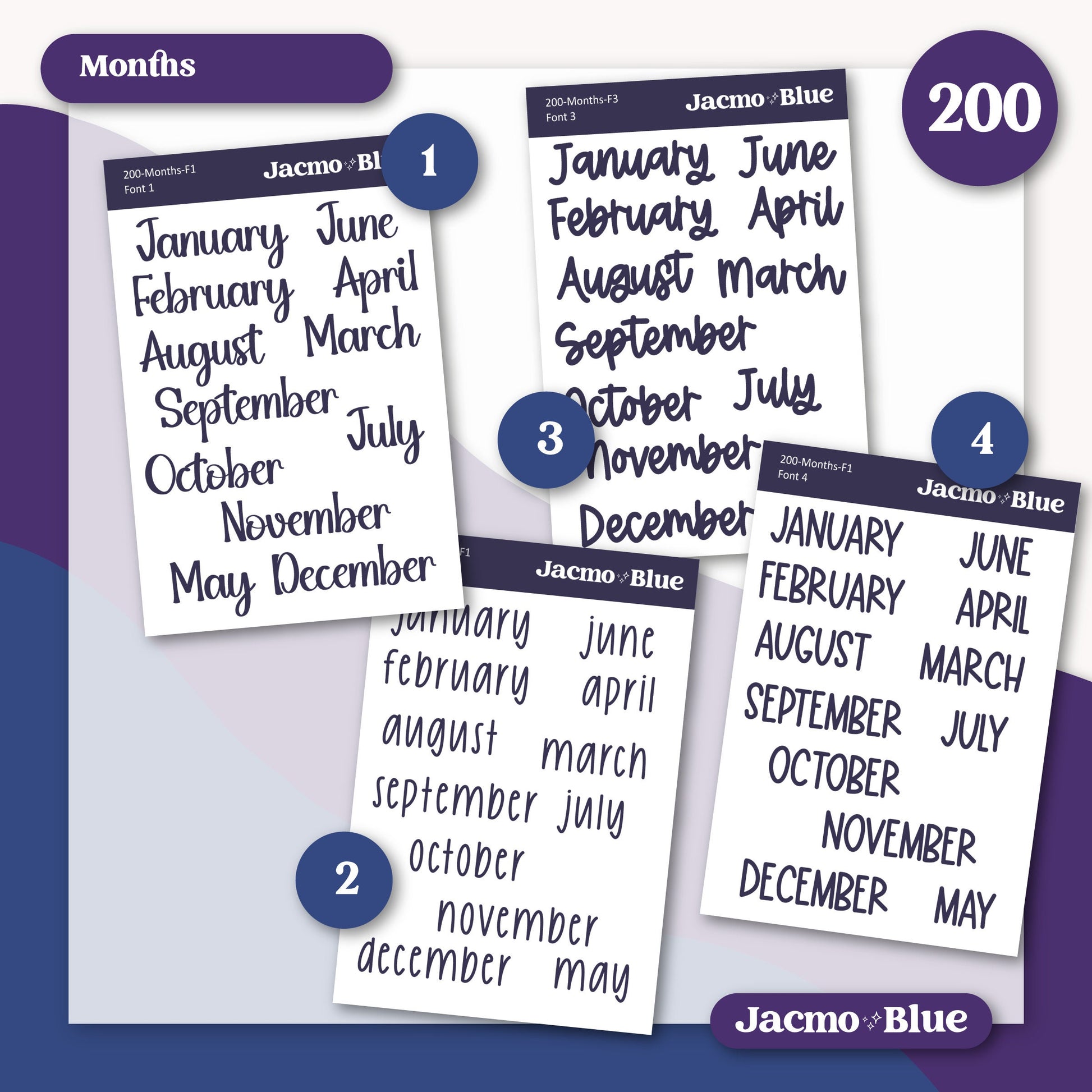 Plum Paper A5 Monthly Sticker Planner Stickers - Kit 200 Midnight Sparkles