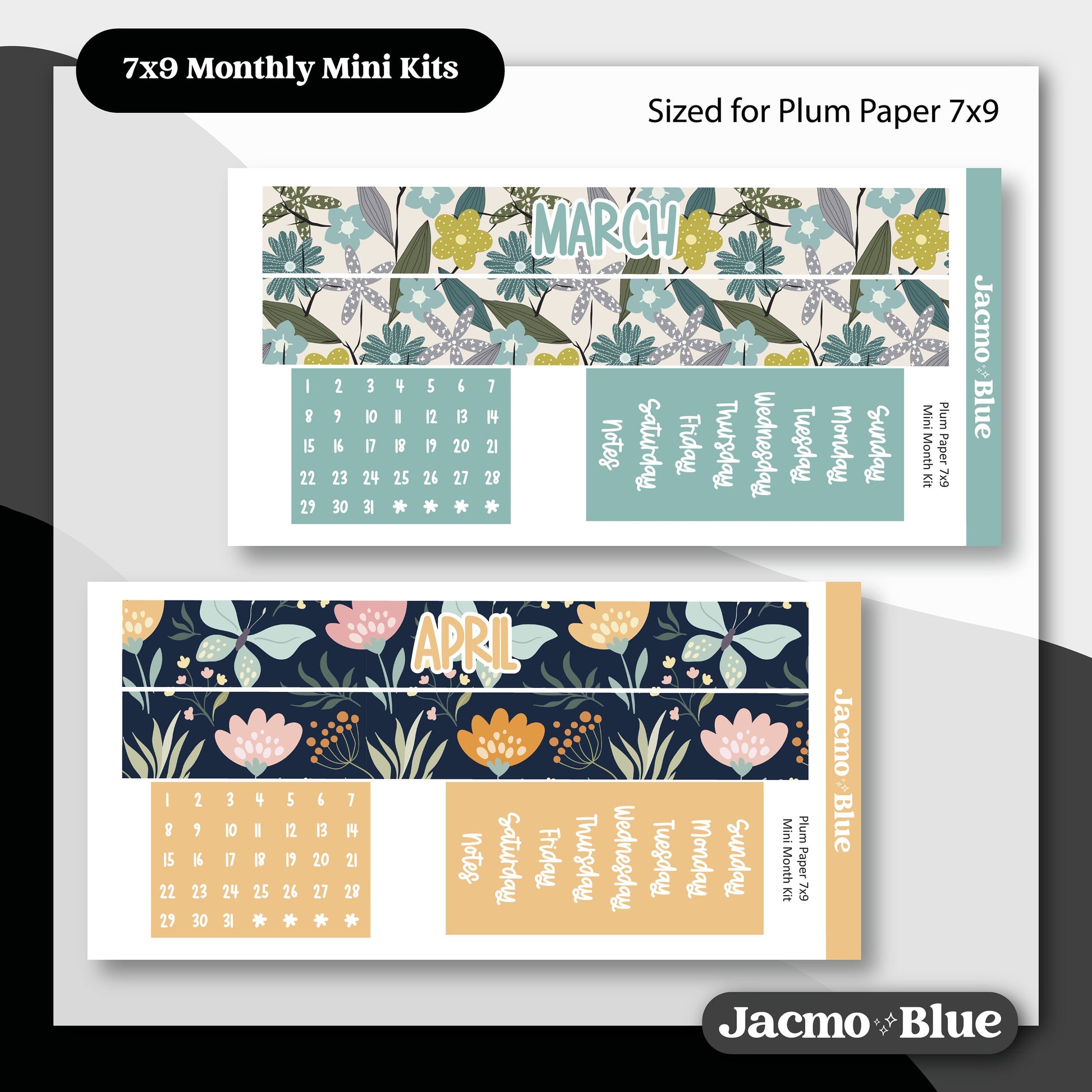 Mini Monthly Kits Plum Paper 7x9 Monthly Sticker Kit 202 - All 12 Months Bundle