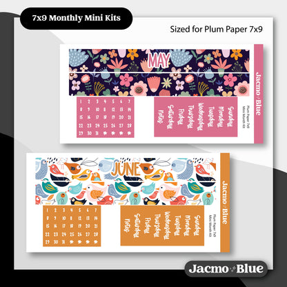 Mini Monthly Kits Plum Paper 7x9 Monthly Sticker Kit 202 - All 12 Months Bundle