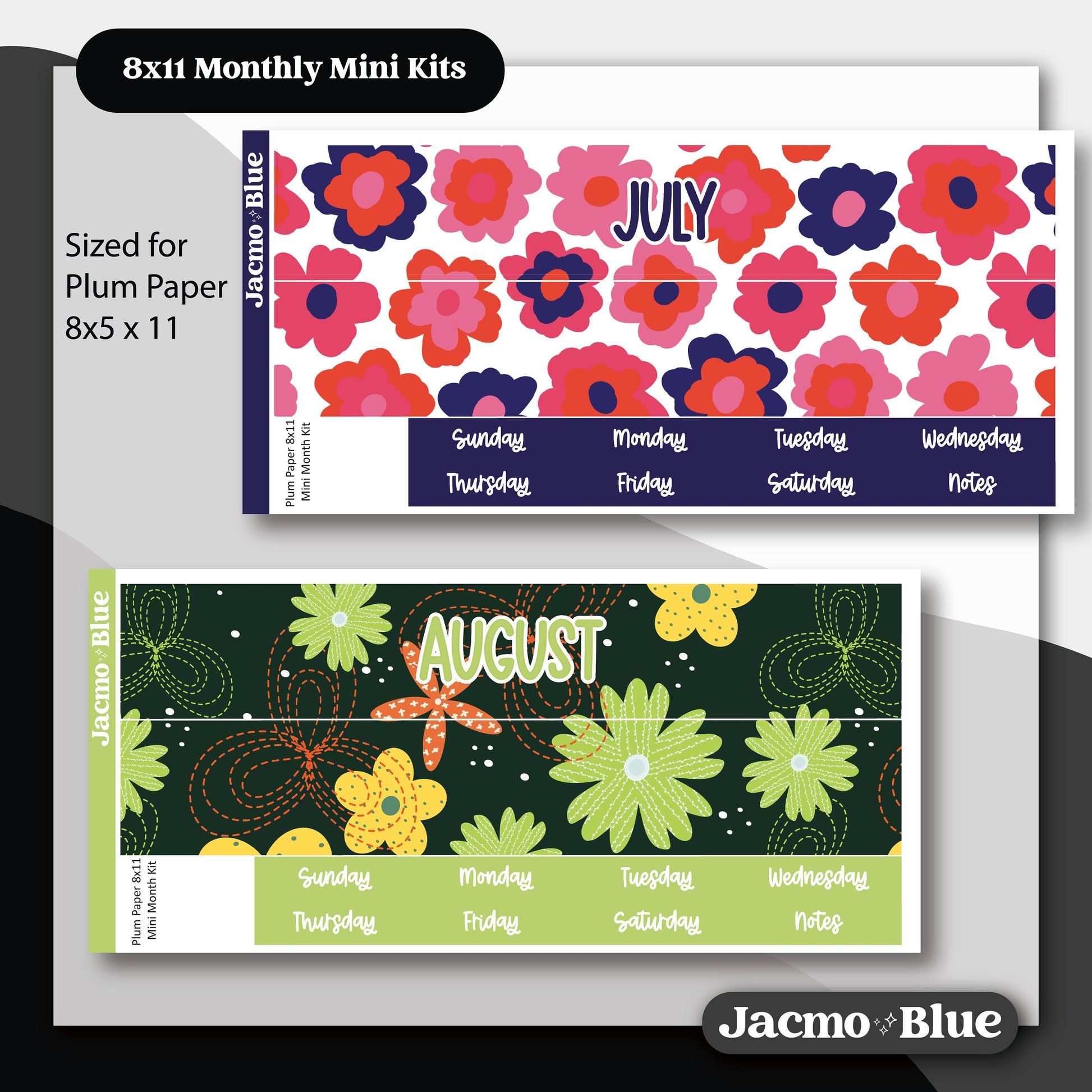 Mini Monthly Kits Plum Paper 8.5 x 11 Monthly Sticker Kit 202 - All 12 Months Bundle